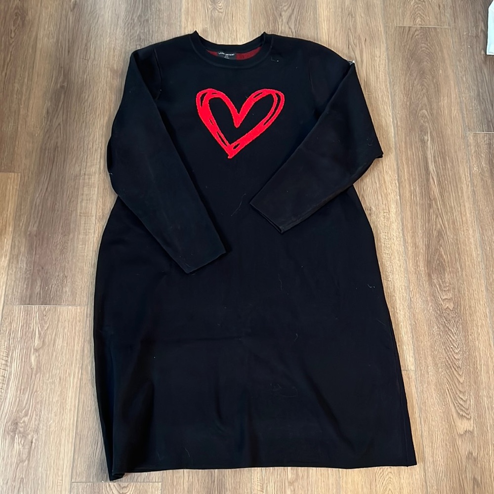 Lane Bryant Black Dress with Red Heart NWT